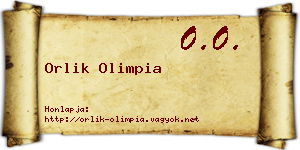 Orlik Olimpia névjegykártya